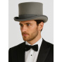 Light Grey Wool Felt Top Hat - Guerra