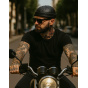 Bonnet Biker Cuir Noir - Bullet style Seven Jocker