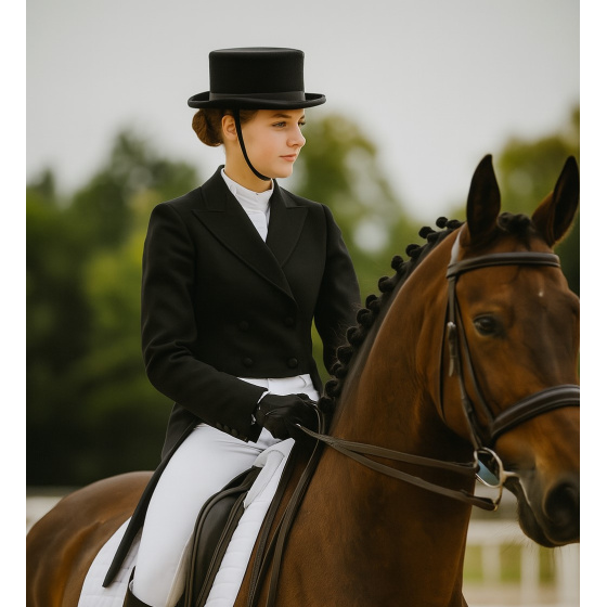 Chapeau Dressage Feutre Poil 10 cm Noir - Guerra 1855