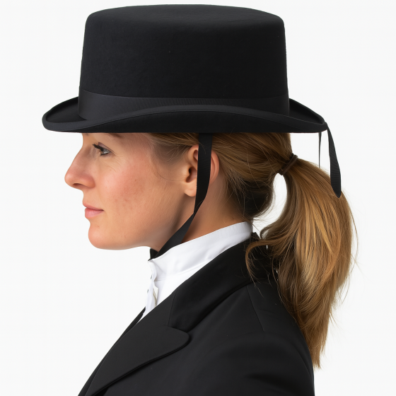 10 cm Black Felt Top Hat for Dressage - Guerra 1855 10 cm Black Felt Top Hat for Dressage - Guerra 1855