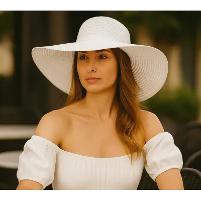 Rosie sun hat anti uv UPF 50+ White - House of Ord Ceremonial Hat Reference: 8160 | Traclet Hat Shop