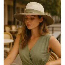 Chapeau Fedora Vineyard ivoire & Olive UPF50+ - House of Ord