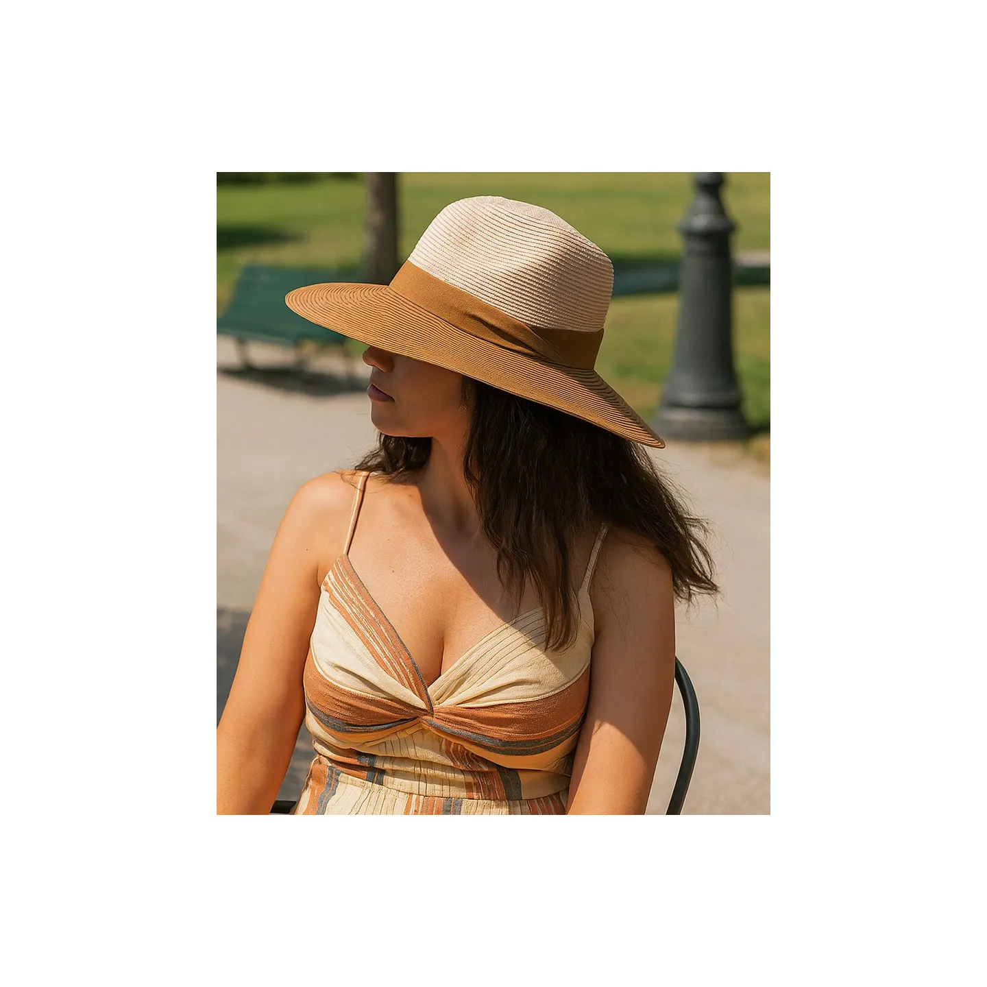 Chapeau Fedora Vineyard Beige & Camel UPF50+ - House of Ord