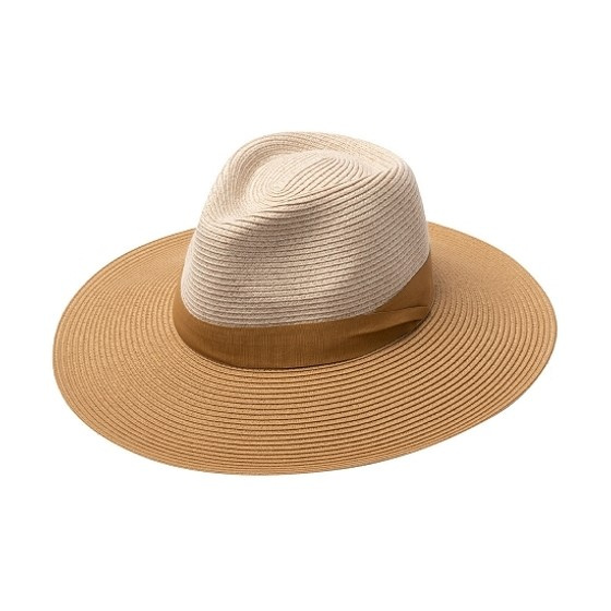 Fedora Hat Vineyard Beige & Camel UPF50+ - House of Ord