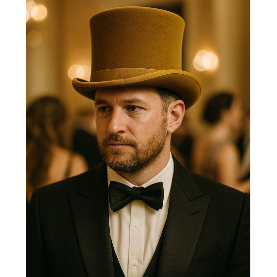 Chapeau Haut De Forme Feutre Laine Bronze - Traclet