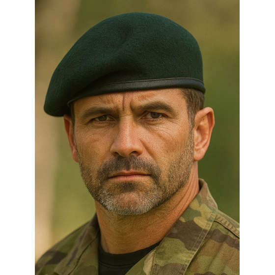 Béret commando Vert Foncé Avec Flot spécial commando