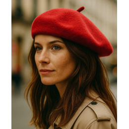Classic Red Wool Beret - Traclet