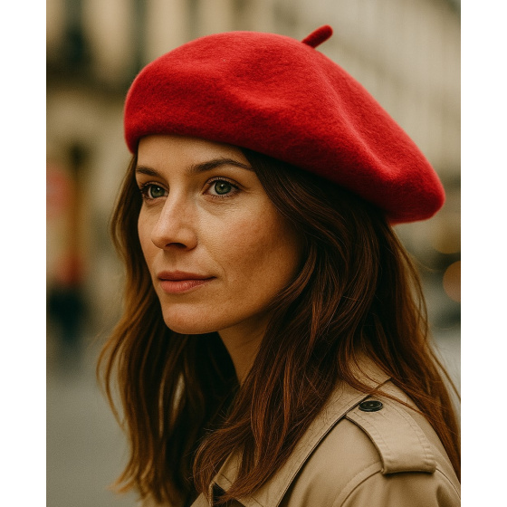 Classic Red Wool Beret - Traclet