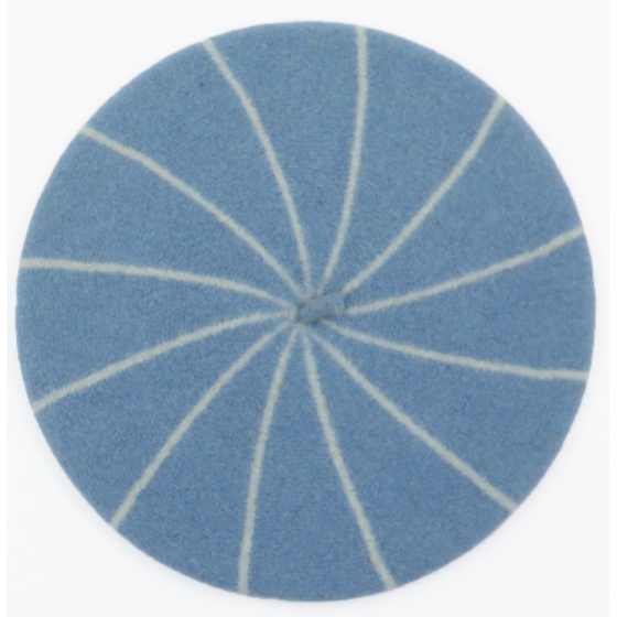 La Marinière Beret Twilight Blue & Ecru - Le Béret Français La Marinière Beret Twilight Blue & Ecru - Le Béret Français