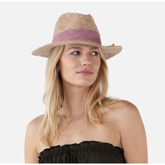 Beige Glittery & Mauve Ponui Fedora Hat - Barts Beige Glittery & Mauve Ponui Fedora Hat - Barts