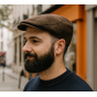 Brown Waxed Cotton Flat Cap - Traclet