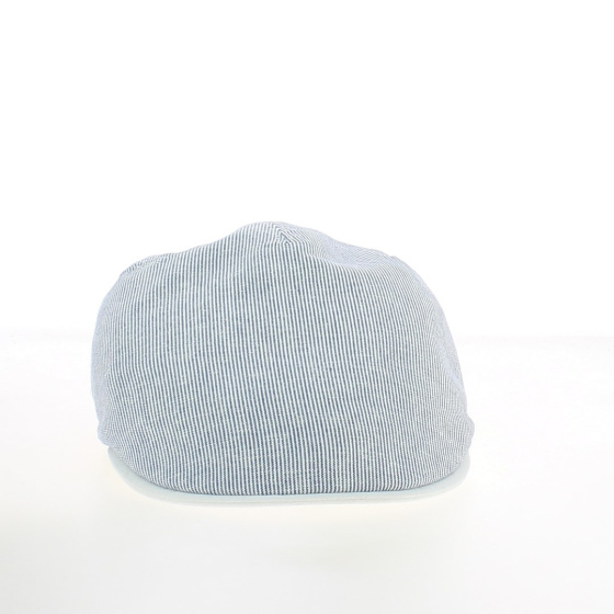 Navy Blue Striped Flat Cap - Traclet