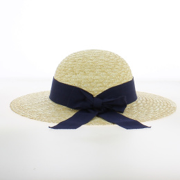 copy of Geraldine Straw Wide-Brimmed Hat Green Ribbon - Traclet