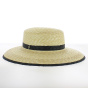 Natural Straw Bicol Wide Brim Hat - Fléchet UPF50+