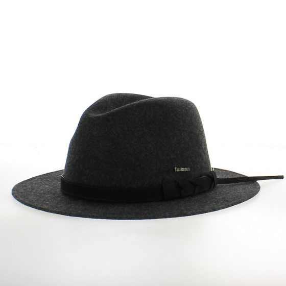 Waterproof Traveller Hat Wool Felt Black or Dark Heathered Anthracite Grey - Traclet Waterproof Traveller Hat Wool Felt Black or Dark Heathered Anthracite Grey - Traclet