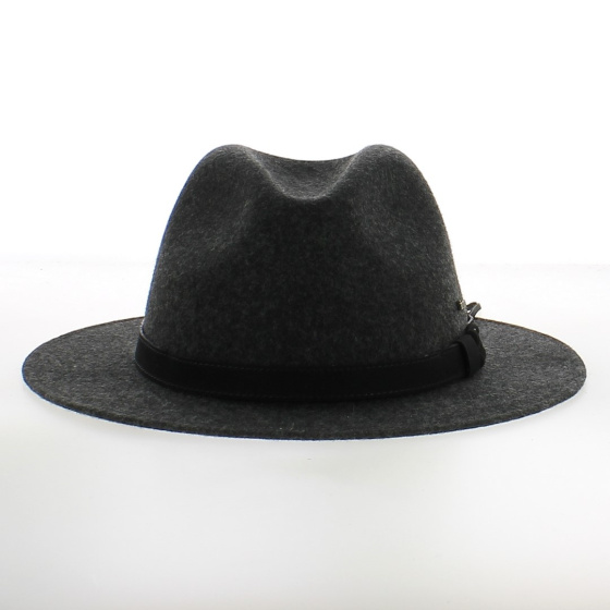 Waterproof Traveller Hat Wool Felt Black or Dark Heathered Anthracite Grey - Traclet Waterproof Traveller Hat Wool Felt Black or Dark Heathered Anthracite Grey - Traclet