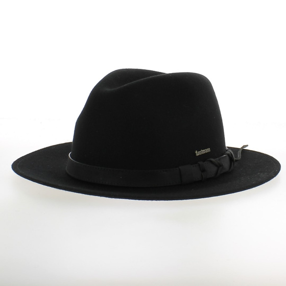 Chapeau Traveller imperméable Feutre Laine Noir ou Gris Anthracite chiné foncé - Traclet