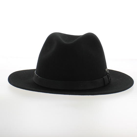 Waterproof Traveller Hat Wool Felt Black or Dark Heathered Anthracite Grey - Traclet Waterproof Traveller Hat Wool Felt Black or Dark Heathered Anthracite Grey - Traclet