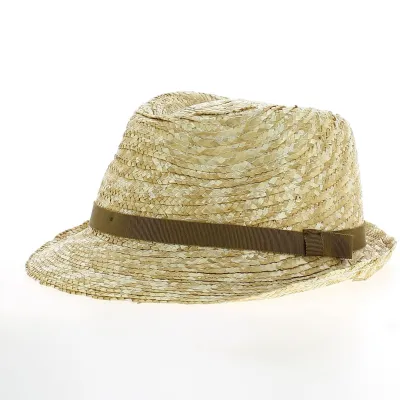 Caramel Natural Straw Pachuca Trilby Hat - Traclet  Reference : 10604 | Traclet Millinery