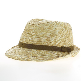Caramel Natural Straw Pachuca Trilby Hat - Traclet
