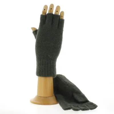 Wool/Angora Fingerless Gloves Green Reference: 22327 | Traclet Hat Shop