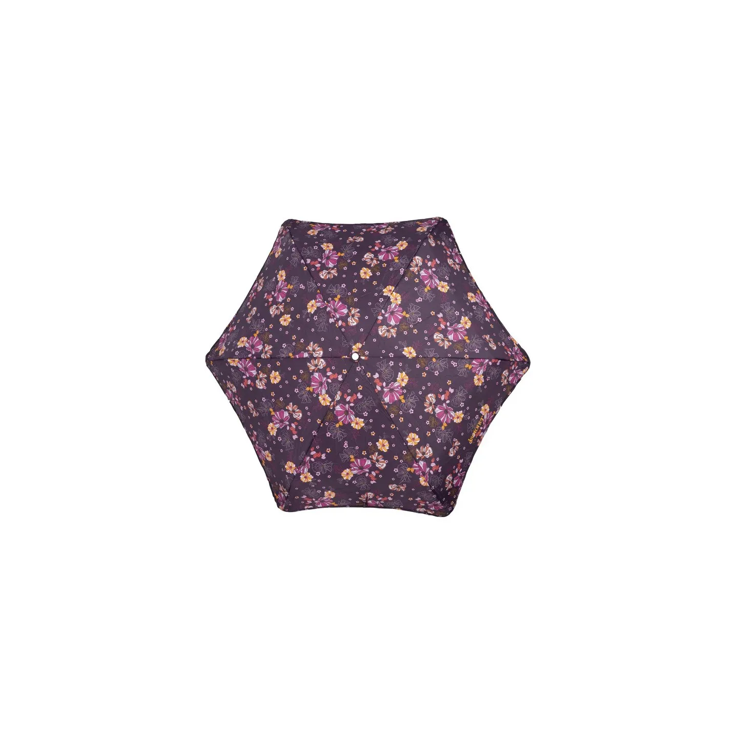 Mini Parapluie X-TRA Solide Automatique Fleurs Aubergine - Isotoner