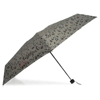Mini Ultra Slim Leopard Khaki Umbrella - Isotoner