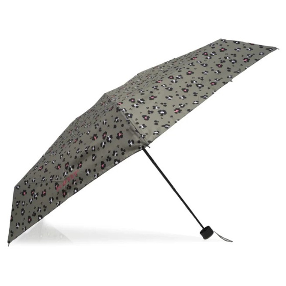 Mini Ultra Slim Leopard Khaki Umbrella - Isotoner