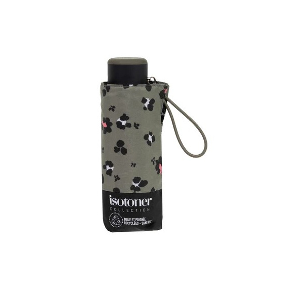 Parapluie Mini Ultra Slim Leopard kaki - Isotoner