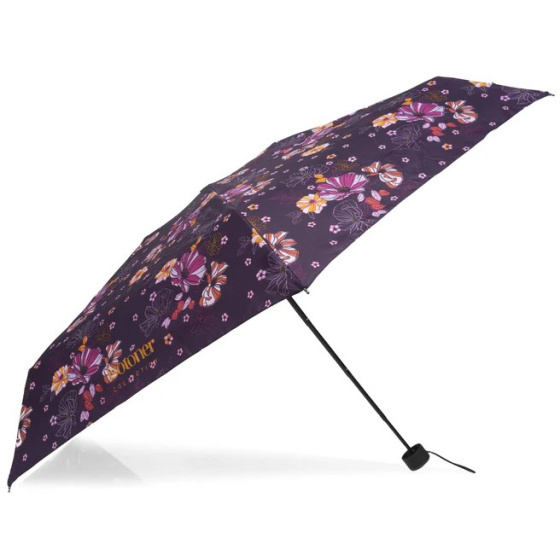 Mini Ultra Slim Umbrella Eggplant Flower - Isotoner