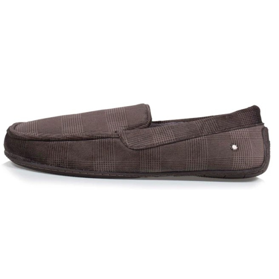 Men's Grey Moccasin Slipper - Isotoner
