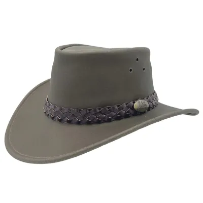 Australian Hat Wallaroo Oil Leather Moss - Jacaru Reference: 22357 | Chapellerie Traclet
