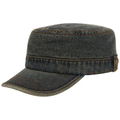 Washed Denim Military Cotton Cap - Stetson ref 22361 Traclet hat shop