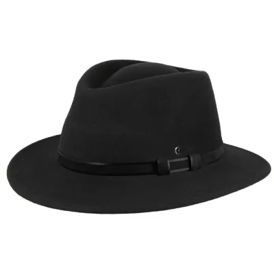 Chapeau Traveller Langres Crushable Feutre Noir - Flechet