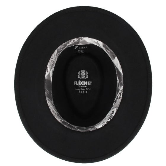 Chapeau impermeable Traveller Langres Crushable Feutre Noir - Flechet