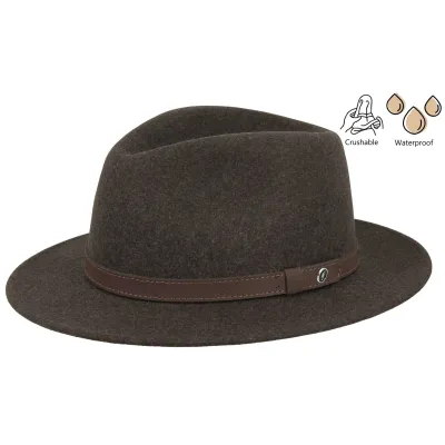 Chapeau Traveller Mouthe Crushable Feutre Marron - Flechet
