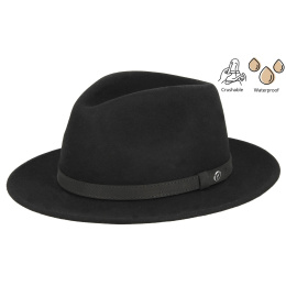 Traveller Mouthe Crushable Black Felt Hat - Flechet