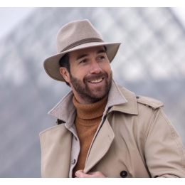 Chapeau Traveller Mouthe Crushable Feutre Beige Chiné - Flechet