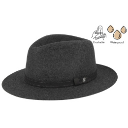 Chapeau Traveller Mouthe Crushable Feutre Anthracite - Flechet