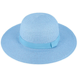 Capeline Eléna Paille Papier Bleu Ciel - Traclet