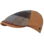 Flat Cap Bolzane Leather & Wool Patchwork Cognac - Fléchet