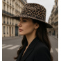 Fedora Hat Teramo Leopard Wool - Flechet