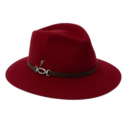 Chapeau Traveller Ravenne Feutre Laine Bordeaux - Fléchet