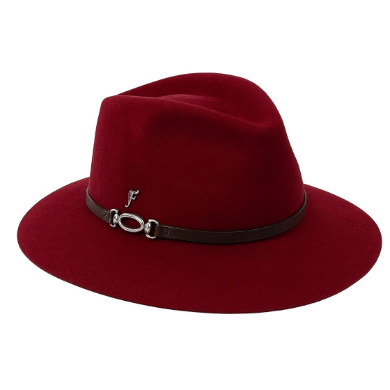 Ravenne Traveller Hat in Burgundy Wool Felt - Fléchet