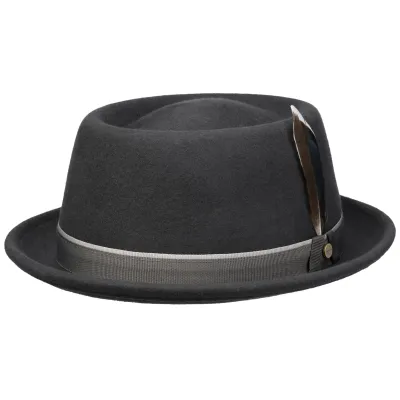 Stetson Durham Woolfelt Grey Porkpie Hat Reference: 22400| Traclet Hat Shop