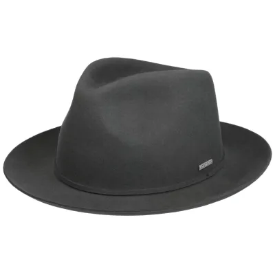 Stetson Catanzaro Woolfelt Anthracite Felt Fedora Hat  Reference: 22405  Chapellerie Traclet