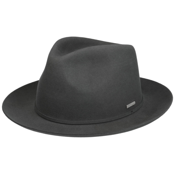 Stetson Catanzaro Woolfelt Anthracite Felt Fedora Hat