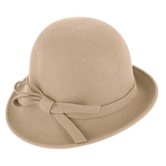 Chapeau Cloche Lidia Feutre Laine Beige - Traclet