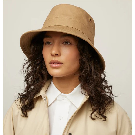 Dark Khaki Wide Brim Canvas Bucket Hat UPF 50+ - Tilley