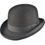 Black Wool Felt Bowler Hat - Traclet